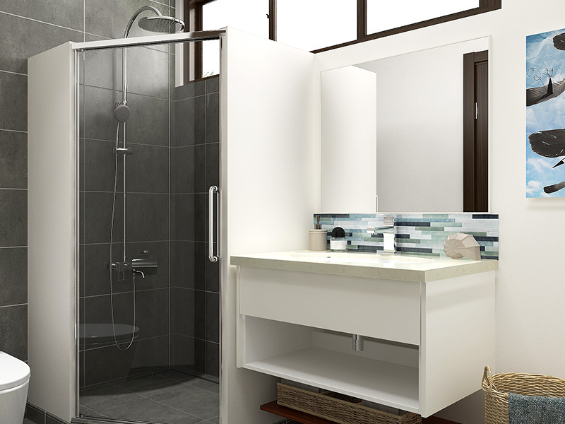 White Matte Lacquer Bathroom Vanity BC16-L01