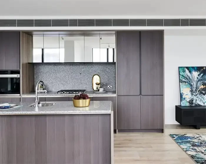 custom-made wood grain kitchen cabinets in Australia