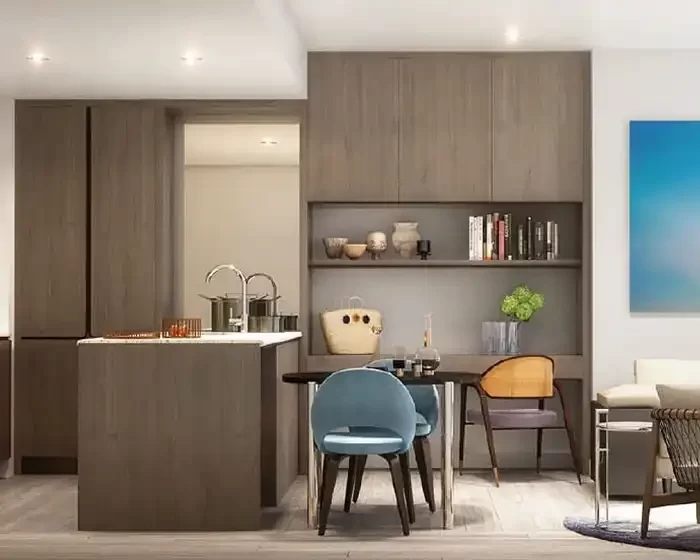 modern fitted wood grain kitchen cabinets in Australia