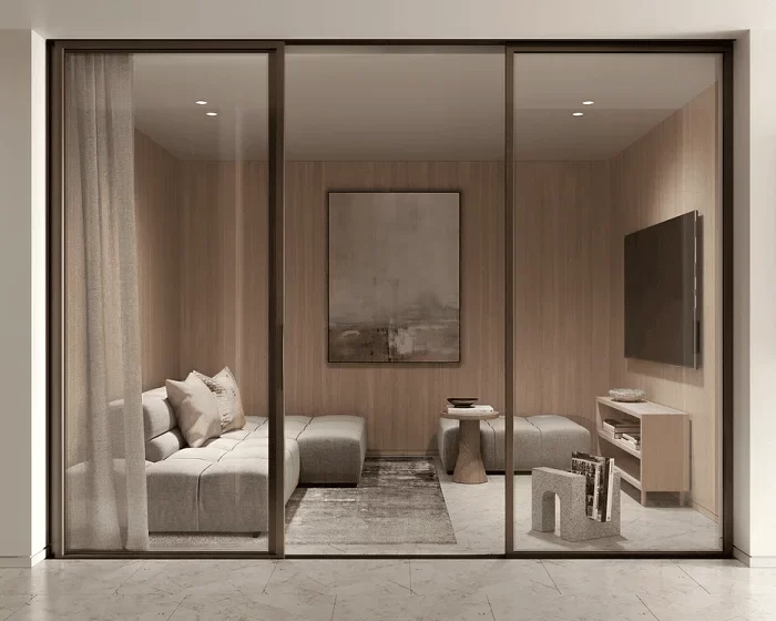 modern custom wood living room cabinets